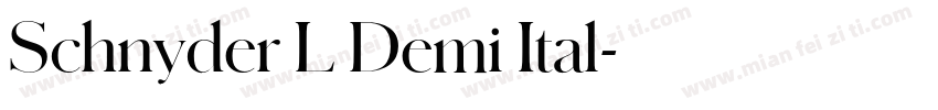 Schnyder L Demi Ital字体转换